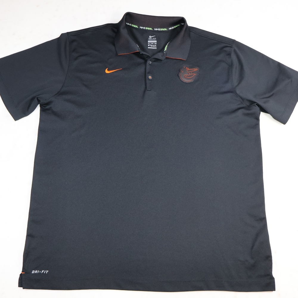Nike Baltimore Orioles MLB Polo Shirt Mens XXL Black Dri-Fit Short Sleeve - Picture 3 of 9